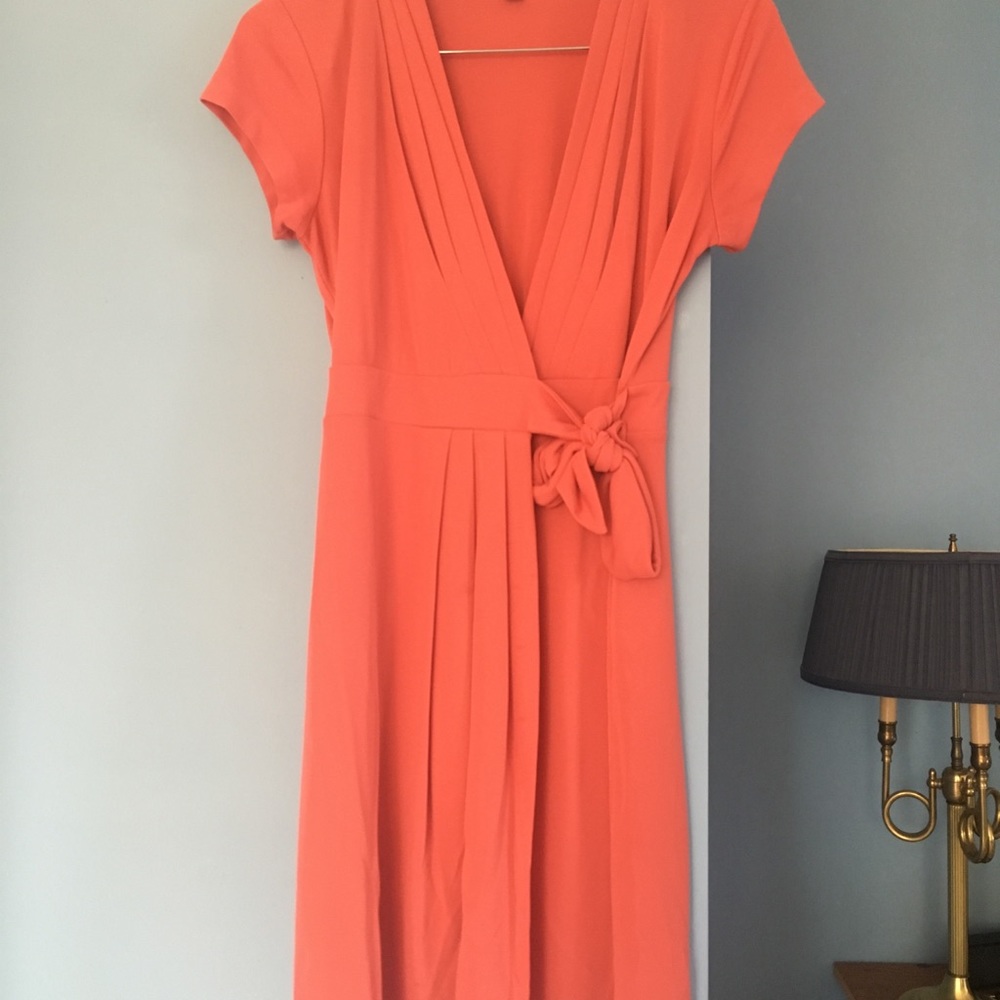 Salmon wrap style dress